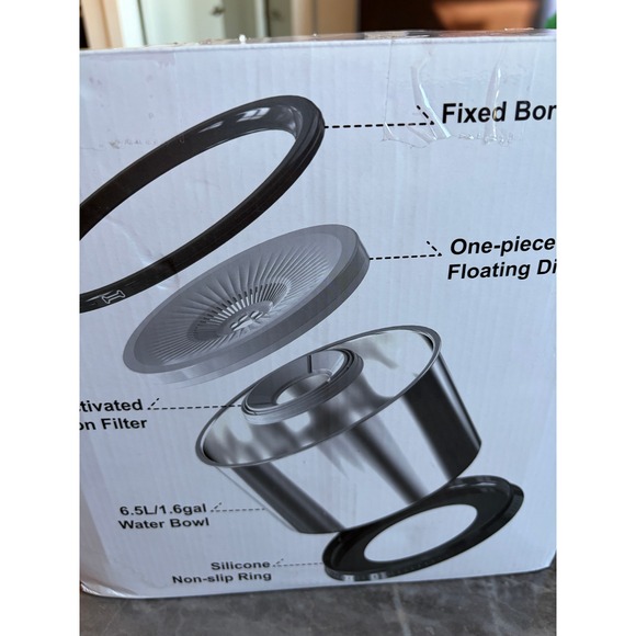 6.5L Stainless Steel Dog Water Bowl Slow Feeder Anti Spill Pet Water Fountain - Picture 6 of 8